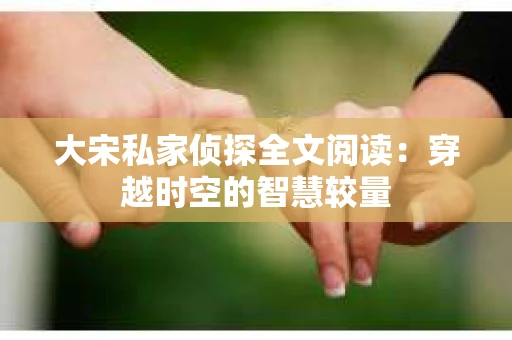 大宋私家侦探全文阅读：穿越时空的智慧较量