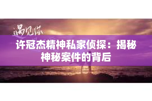 许冠杰精神私家侦探：揭秘神秘案件的背后