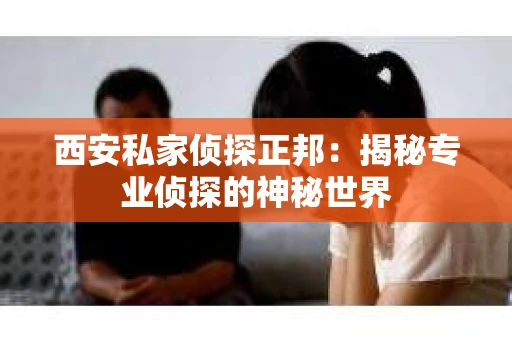西安私家侦探正邦：揭秘专业侦探的神秘世界