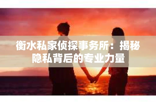 衡水私家侦探事务所：揭秘隐私背后的专业力量