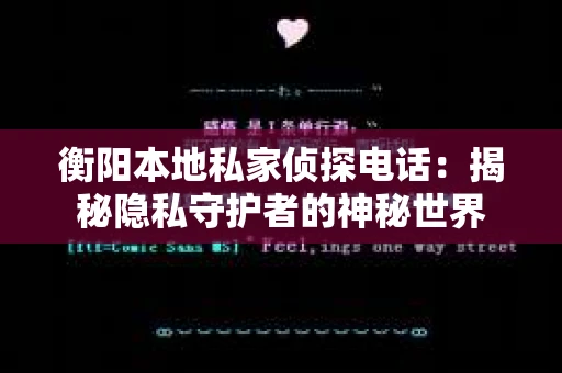 衡阳本地私家侦探电话：揭秘隐私守护者的神秘世界